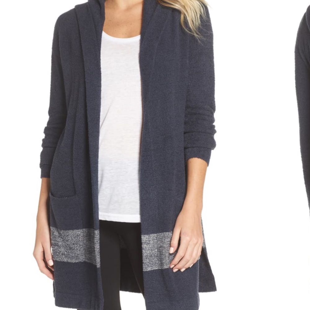 Barefoot dreams coastal hooded cardigan